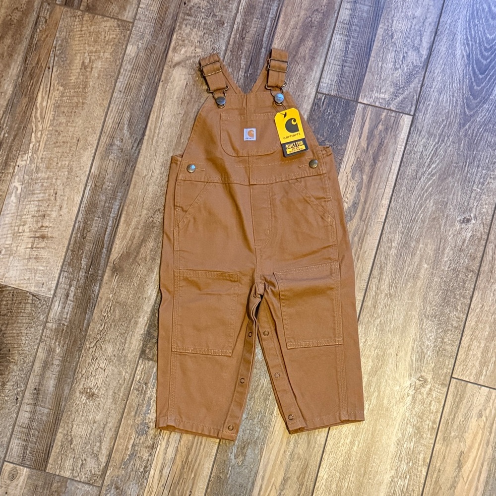 Kids Carhartt 18 months Tan/Brown Duck Canvas Overalls
